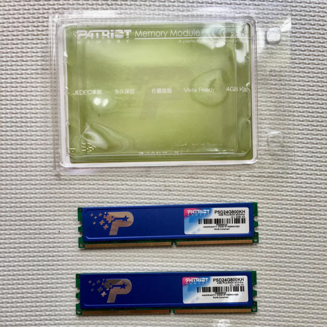 patriot DDR2-800 PC2-6400 2GBx2枚①デスクトップ用 スマホ/家電/カメラのPC/タブレット(PCパーツ)の商品写真