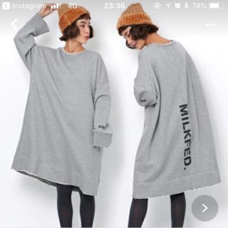 ミルクフェド(MILKFED.)のMILKFED BACK STENCIL LOGO DRESS(ひざ丈ワンピース)