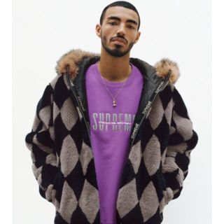 シュプリーム(Supreme)のsupreme diamond faux fur jacket(毛皮/ファーコート)