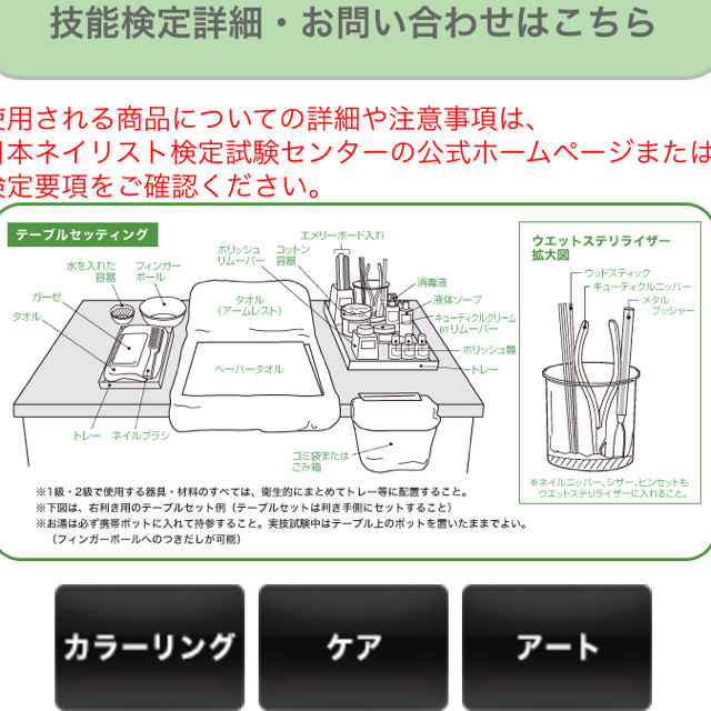 ネイリスト 検定 3級 道具