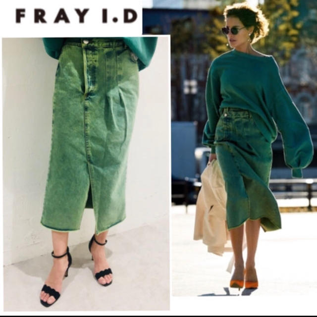 FRAY I.D(フレイアイディー)の18SS完売 新品同様 FRAY I.D リメイクロングデニムスカート レディースのスカート(ひざ丈スカート)の商品写真