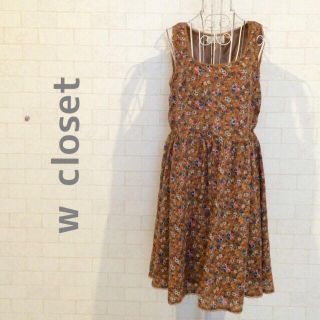 ダブルクローゼット(w closet)の◎未使用◎ダブルクローゼット 花柄ワンピ(ひざ丈ワンピース)