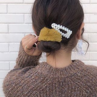 カスタネ(Kastane)の新品未使用！ファー マジェステ グレー(バレッタ/ヘアクリップ)