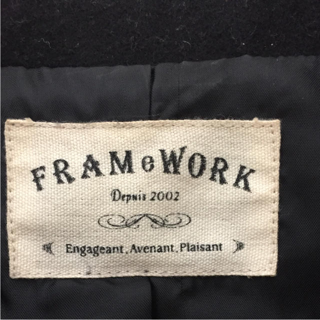 FRAMeWORK(フレームワーク)のフレームワークの黒いPコート ウールのピーコート レディースのジャケット/アウター(ピーコート)の商品写真