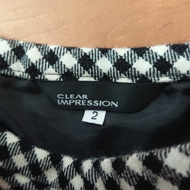 CLEAR IMPRESSION(クリアインプレッション)のclear impression ウール ギンガムチェックスカート Mサイズ レディースのスカート(ひざ丈スカート)の商品写真