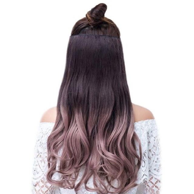 オシャレにチェンジ☆ヘアウイッグ 付け毛 パープル エクステ レディースのウィッグ/エクステ(ロングカール)の商品写真