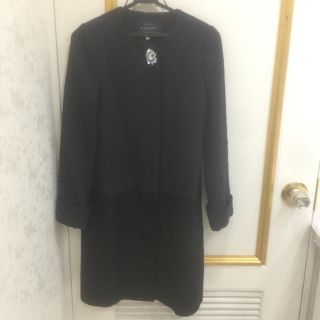 ジャスグリッティー(JUSGLITTY)のジャスグリッティーのツイードノーカラーコート♡(ロングコート)