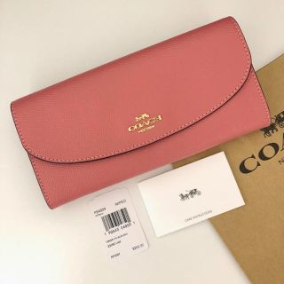 コーチ(COACH)のCOACH コーチ 長財布 ピンク ピオニー(財布)