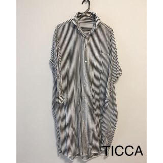 スピックアンドスパン(Spick & Span)の美品★TICCA スクエアビッグロングシャツ(シャツ/ブラウス(長袖/七分))