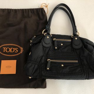 トッズ(TOD'S)の美品　TOD'S　トッズ　ナイロン×レザートートバッグ　保存袋付き  男女兼用(トートバッグ)