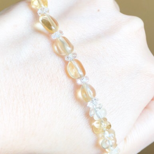 No.2101-2 天然 アイリスシトリン 黄水晶 ブレスレット - 通販