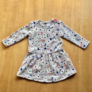 プチバトー(PETIT BATEAU)のプチバトー 18Ｍ 花柄ワンピース スウェット生地(ワンピース)