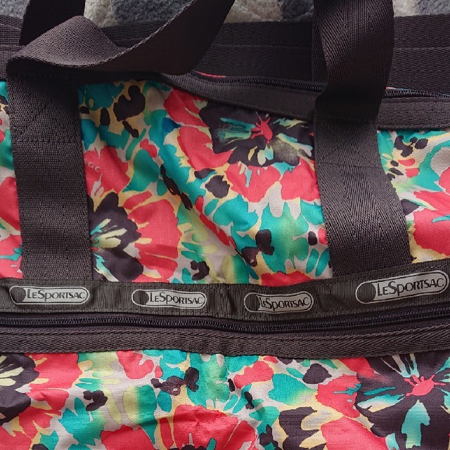 Lesportsac  ラージウィークエンダー 花柄 × 茶  ショルダーバッグ