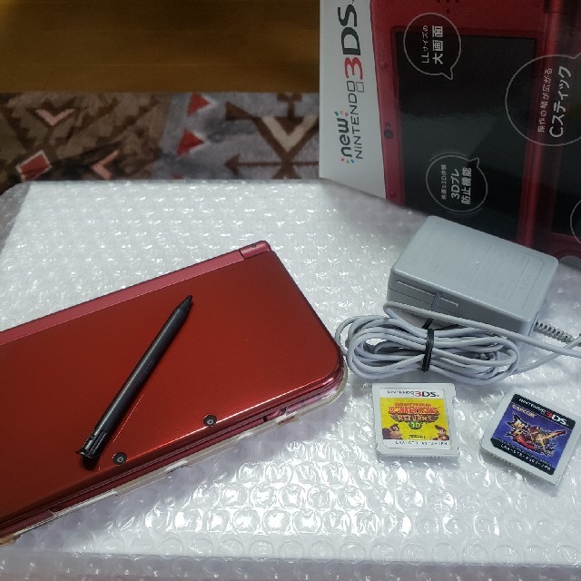 超美品！Nintendo 3DS LL レッド 本体+ソフト2本付！