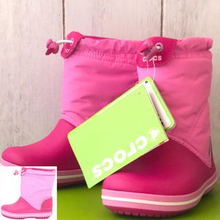 クロックス(crocs)の★新品正規品★クロックス ロッジポイント スノーブーツ ピンク 15.5cm(ブーツ)