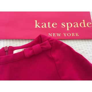 ケイトスペードニューヨーク(kate spade new york)の美品☆kate spade☆リボンワンピース 24m 92㎝ ピンク 90(ワンピース)