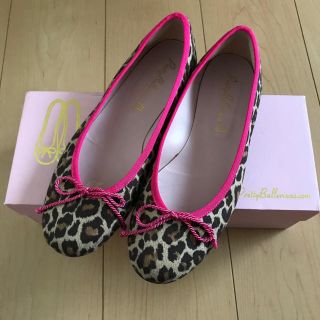 レペット(repetto)のプリティバレリーナ レオパード ピンクリボン バレーシューズ(バレエシューズ)