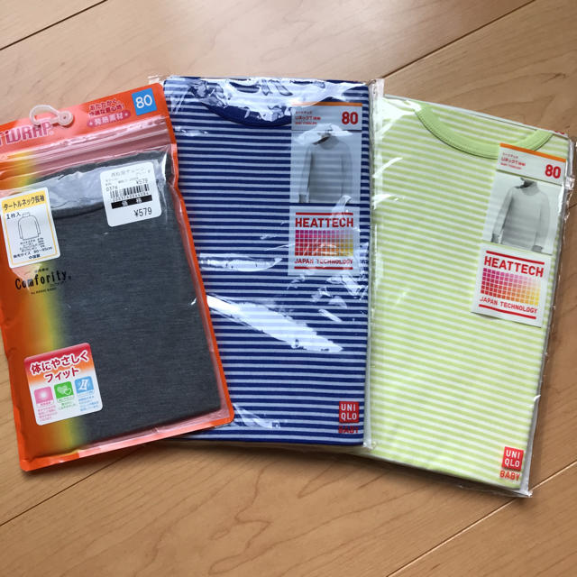 UNIQLO(ユニクロ)のすみれ様専用 ヒートテック UNIQLO 西松屋 80 3点セット キッズ/ベビー/マタニティのベビー服(~85cm)(肌着/下着)の商品写真