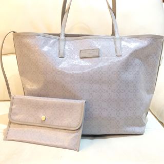 【美品】  MACKINTOSH LONDON / マッキントッシュロンドン | 2Way アンドリュー柄 ラミネート リュー トート ショルダー バッグ パスケース付き | ネイビー | レディース