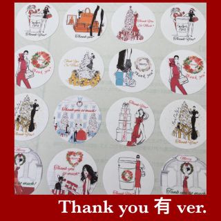 【ユウナ様専用】クリスマス柄♡サンキューシール 48枚♡サンキュー【有】ver.(カード/レター/ラッピング)