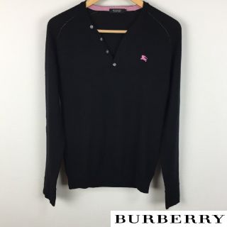 バーバリーブラックレーベル(BURBERRY BLACK LABEL)の美品 BURBERRY BLACK LABEL 長袖ニット ハイゲージ(ニット/セーター)