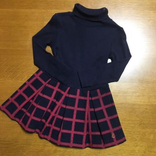 プチバトー(PETIT BATEAU)のプチバトー🌟ふわっとワンピース🌟ネイビー94cm(ワンピース)