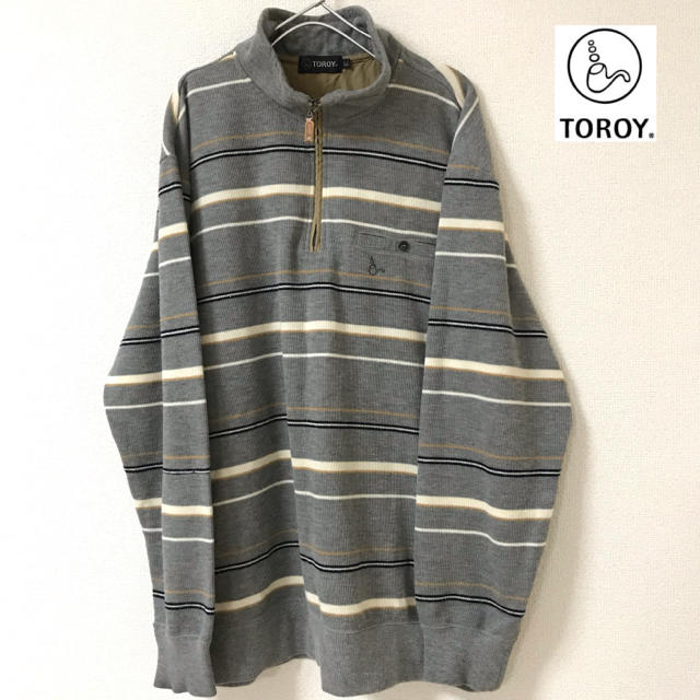 TOROY(トロイ)の【TOROY】トロイ ハーフジップ ボーダー トレーナー XL メンズのトップス(ニット/セーター)の商品写真