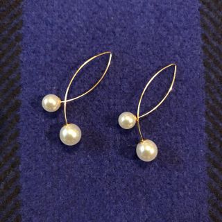 タサキ(TASAKI)のダブルパールピアス ドロップピアス(ピアス)