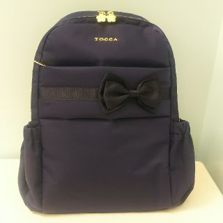 トッカ(TOCCA)のなな様専用♪新品未使用♪TOCCA マザーズバッグ ネイビー×黒リボン♪リュック(マザーズバッグ)