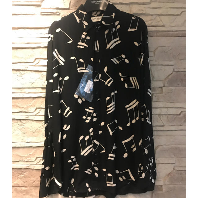 早い者勝ち❗️16AW サンローラン 音符シャツ 美品 【楽ギフ_包装