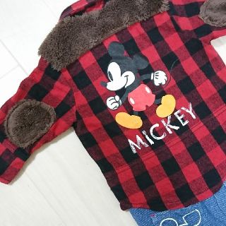 ディズニー(Disney)の【冬】美品 ディズニー ミッキー ロンパース70(ロンパース)