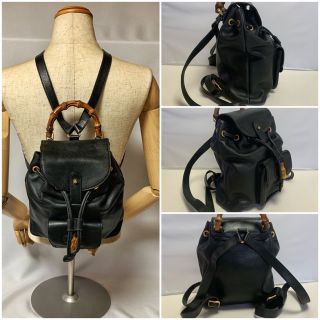 グッチ(Gucci)のh 様専用1133. 美品GUCCIバンブーレザーリュックpiccolo S(リュック/バックパック)