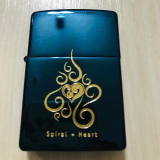 ジッポー(ZIPPO)のスパイラルハート チタンブルー(タバコグッズ)