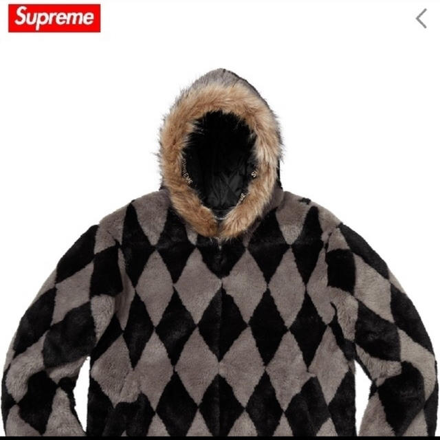 L Supreme Diamond Faux Fur Jacket