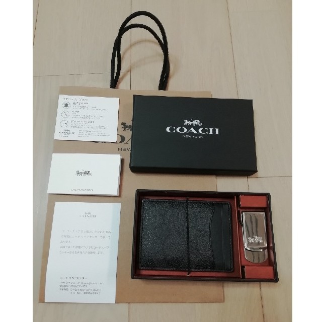 COACH(コーチ)のCOACH マネークリップ付カードケース 値下げ メンズのファッション小物(マネークリップ)の商品写真