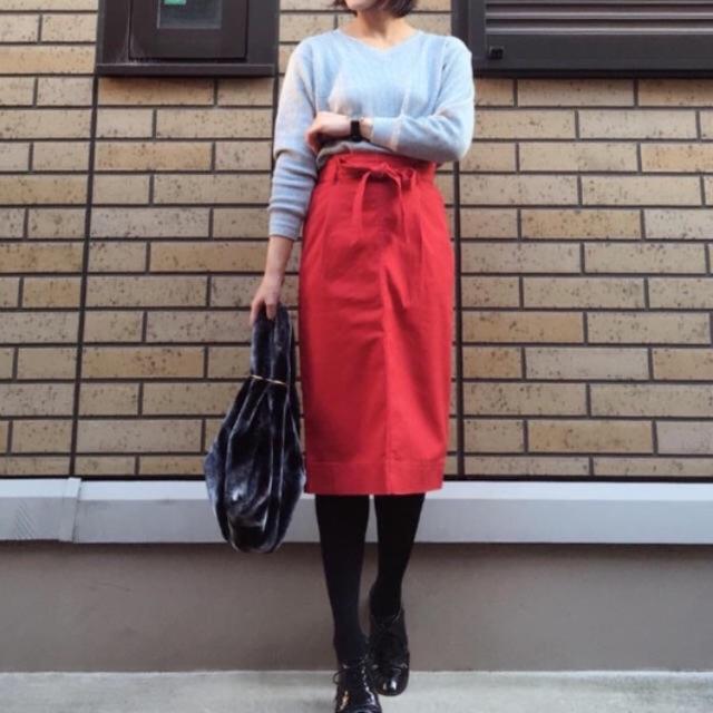 Uniqlo ハイウエスト リボン ベルト 膝スカート レッド 赤の通販 By Mei5973 ユニクロならラクマ