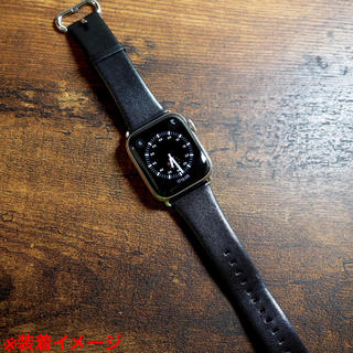 アップルウォッチ(Apple Watch)の【Memumi】Apple Watch 38/40mm ブラック革バンド(ラバーベルト)