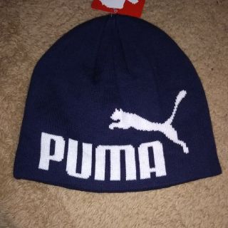 プーマ(PUMA)のプーマ ニット帽 キッズ用 54～57㎝ ネイビー(帽子)