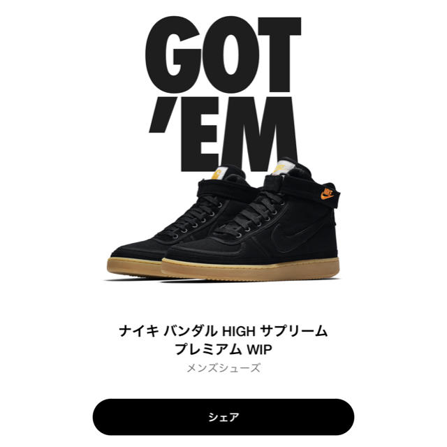 NIKE バンダル HIGH サプリーム プレミアム WIP