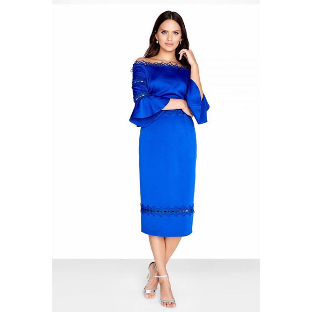 リトルミストレス ワンピース ドレス ブルー レディースのフォーマル/ドレス(ミディアムドレス)の商品写真