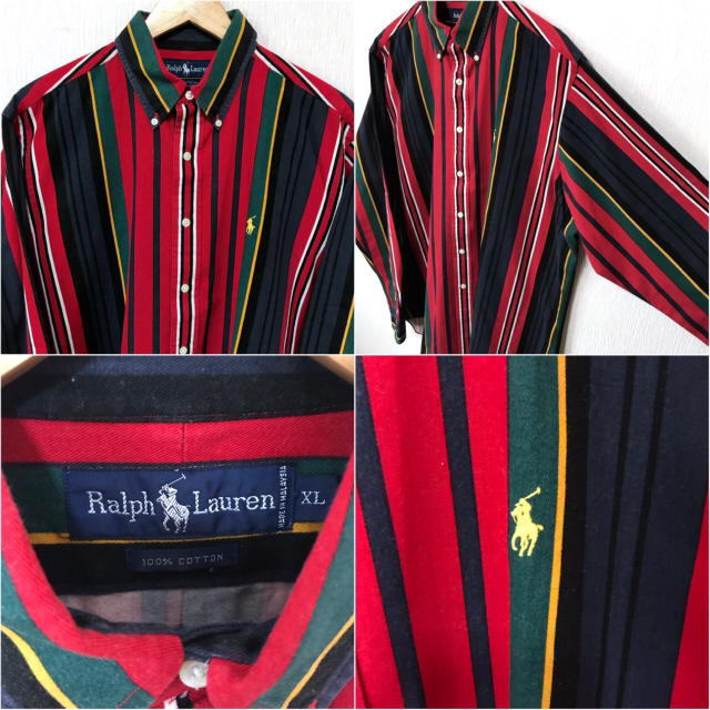 POLO RALPH LAUREN(ポロラルフローレン)の状態良 XXL相当 ラルフローレン ビッグ ストライプシャツ XL マルチカラー メンズのトップス(シャツ)の商品写真