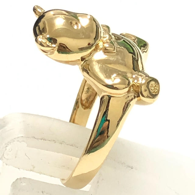 k18yg 18金 イエローゴールド 熊 テディベア ベア リング 指輪 特価 レディースのアクセサリー(リング(指輪))の商品写真
