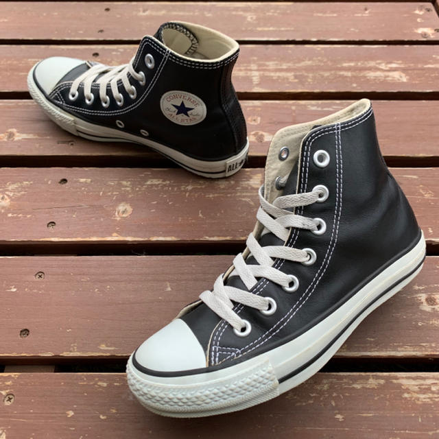 美品22.5 converseコンバース レザー オールスター HIW974