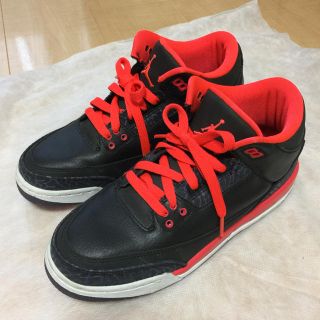 ナイキ(NIKE)のナイキ ジョーダン3 黒 オレンジ 紫 24.5cm(スニーカー)