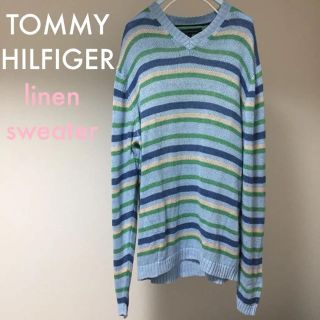 トミーヒルフィガー(TOMMY HILFIGER)のTommy Hilfiger  マルチカラー ボーダー リネンニット(ニット/セーター)