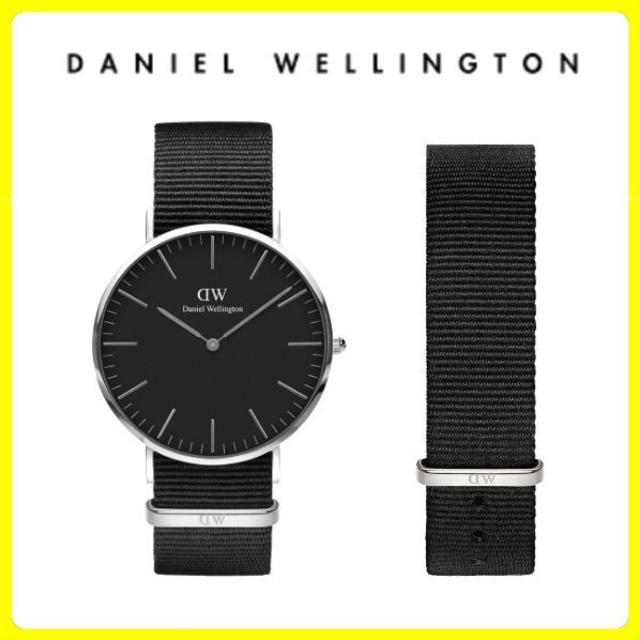 Daniel Wellington(ダニエルウェリントン)の【国内保証付】ダニエルウェリントン 40MM ブラック シルバー メンズの時計(腕時計(アナログ))の商品写真