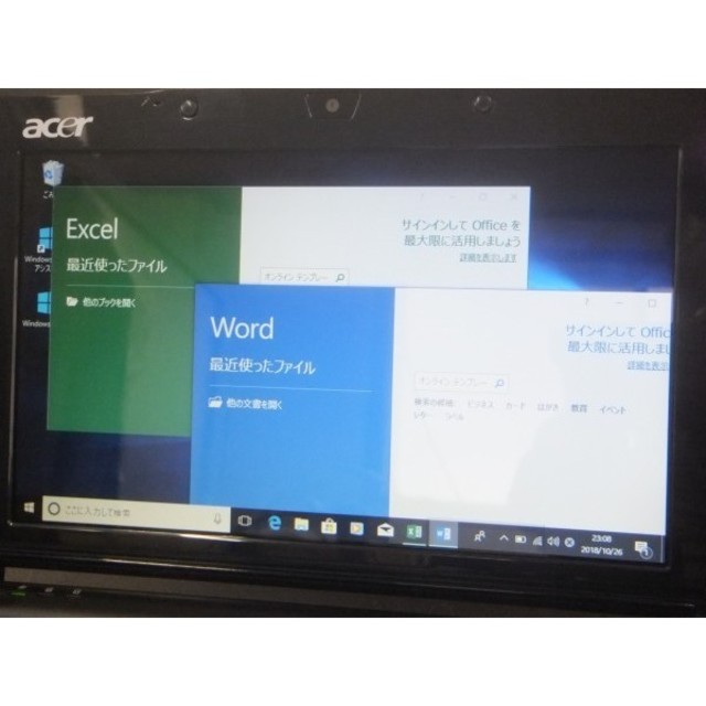 Acer(エイサー)の美品！Acer Aspire one Win10 Office365付 スマホ/家電/カメラのPC/タブレット(ノートPC)の商品写真