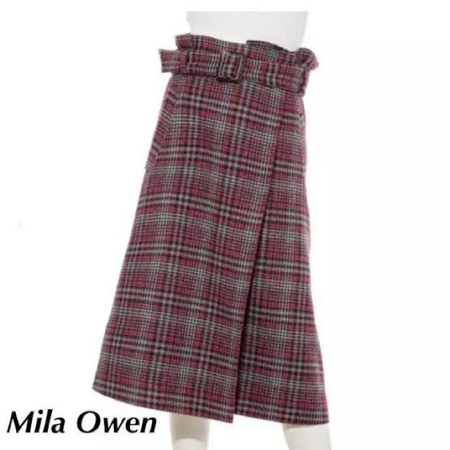 Mila Owen(ミラオーウェン)のMila Owen♡トレンチライク台形チェックスカート レディースのスカート(ひざ丈スカート)の商品写真