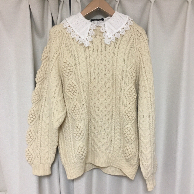 Used セーター  白 鍵編み
