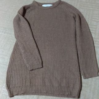 ザラ　ZARA  ニットチュニックワンピース　コットン\u0026ニットツートン